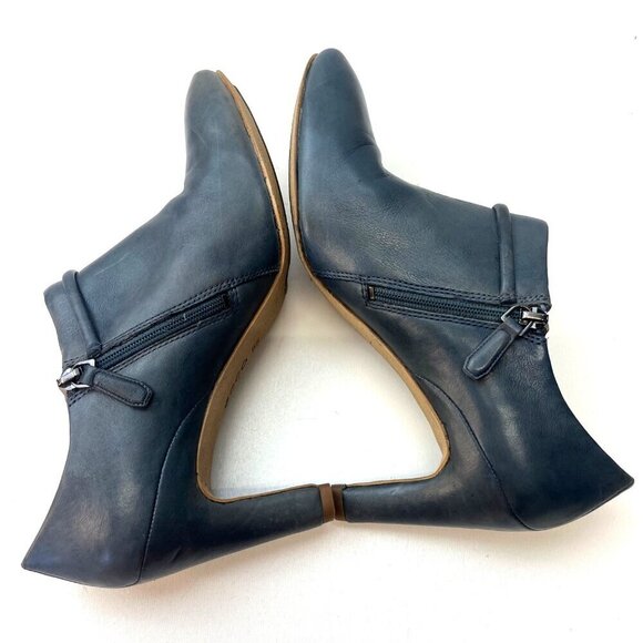 Ecco Ankle Boots Nephi Pumps Booties Blue Leather Ladies Size 40 / 9.5 Leather - Picture 7 of 9